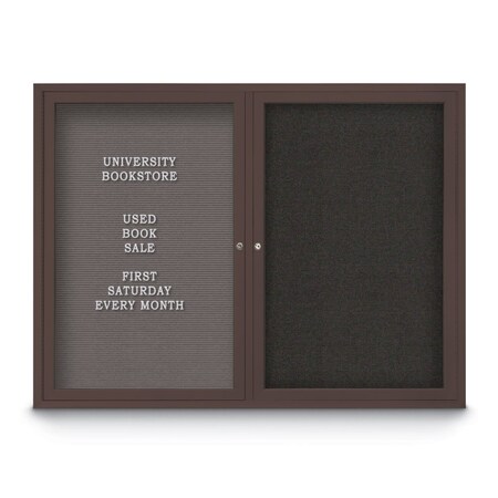 United Visual Products Corkboard, Med Grey/Satin, 60" x 36" UV432H-SATIN-MEDGRY
